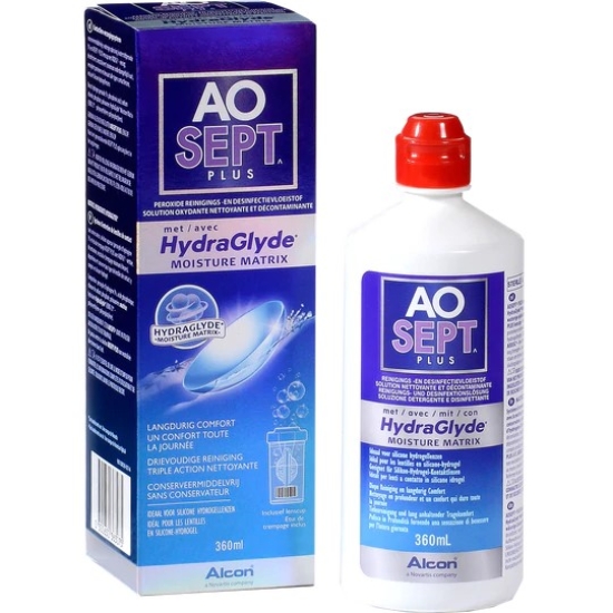 Imagen de SOLUCION AOSEPT PLUS HYDRAGLYDE 360 ML AOSEPT PLUS + HYDRAGLYDE 360 ML 